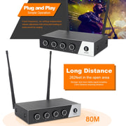 XTUGA S400 Professional 4-Channel UHF Wireless Microphone System with 4 Handheld Microphone(AU Plug)