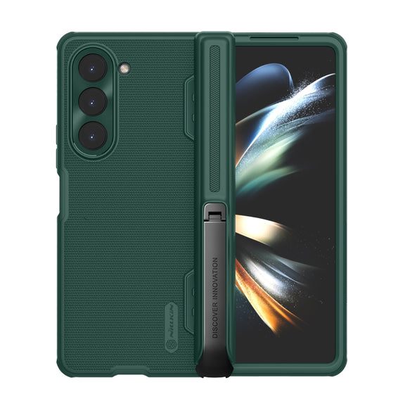 For Samsung Galaxy Z Fold5 NILLKIN Frosted Fold PC + TPU Phone Case with Holder(Green)