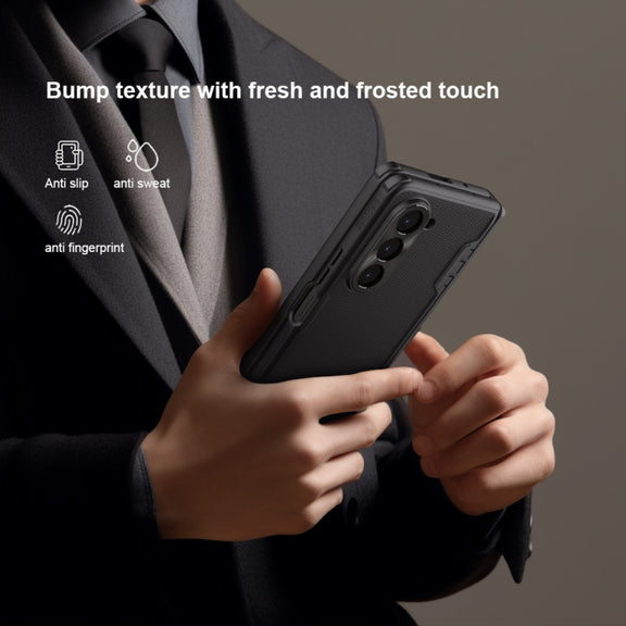 For Samsung Galaxy Z Fold5 NILLKIN Frosted Fold PC + TPU Phone Case with Holder(Green)