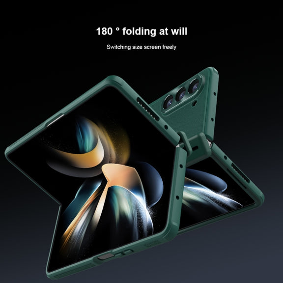 For Samsung Galaxy Z Fold5 NILLKIN Frosted Fold PC + TPU Phone Case with Holder(Green)