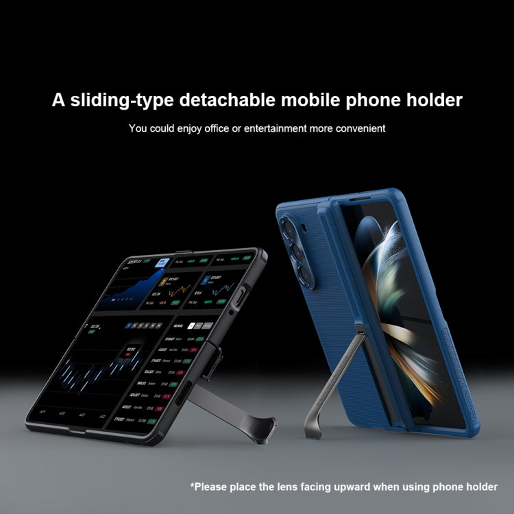 For Samsung Galaxy Z Fold5 NILLKIN Frosted Fold PC + TPU Phone Case with Holder(Green)