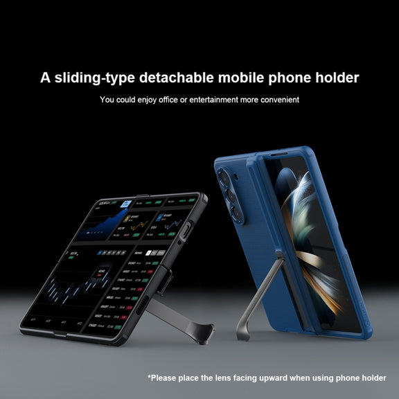 For Samsung Galaxy Z Fold5 NILLKIN Frosted Fold PC + TPU Phone Case with Holder(Green)