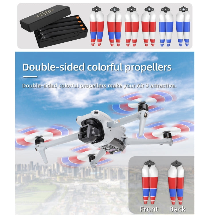 For DJI Air 3 Sunnylife 8747F Low Noise Quick-release Propellers, Style:2 Pairs Silverr Tip