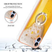 For Samsung Galaxy A04e Electroplating Dual-side IMD Phone Case with Ring Holder(Draft Beer)