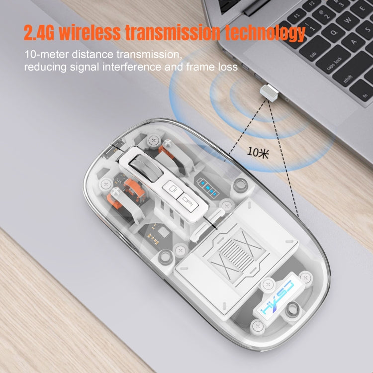 HXSJ T900 Transparent Magnet Three-mode Wireless Gaming Mouse(Black)