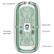HXSJ T900 Transparent Magnet Three-mode Wireless Gaming Mouse(Black)