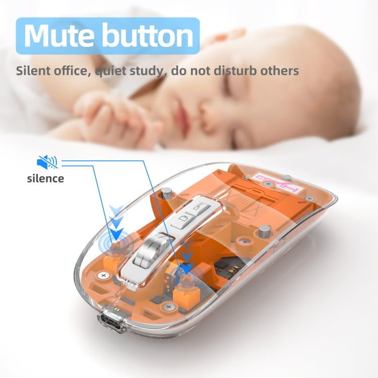 HXSJ T900 Transparent Magnet Three-mode Wireless Gaming Mouse(Black)