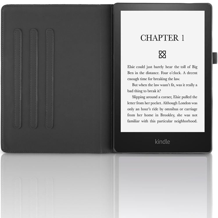 For Amazon Kindle Paperwhite 5 Tree Life Embossed Rotation Leather Smart Tablet Case(Black)