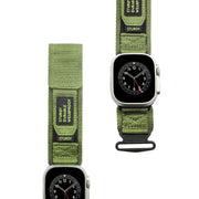 For Apple Watch Series 9 45mm AW Nylon Two-Section Watch Band(Army Green)