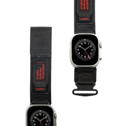 For Apple Watch SE 2023 44mm AW Nylon Two-Section Watch Band(Black)