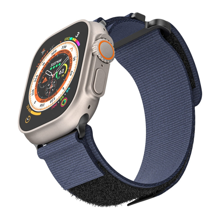 For Apple Watch SE 2023 44mm AW Nylon Two-Section Watch Band(Blue)