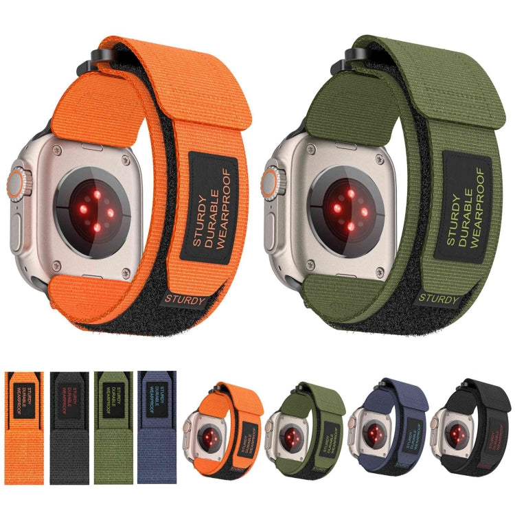 For Apple Watch Series 9 45mm AW Nylon Two-Section Watch Band(Army Green)