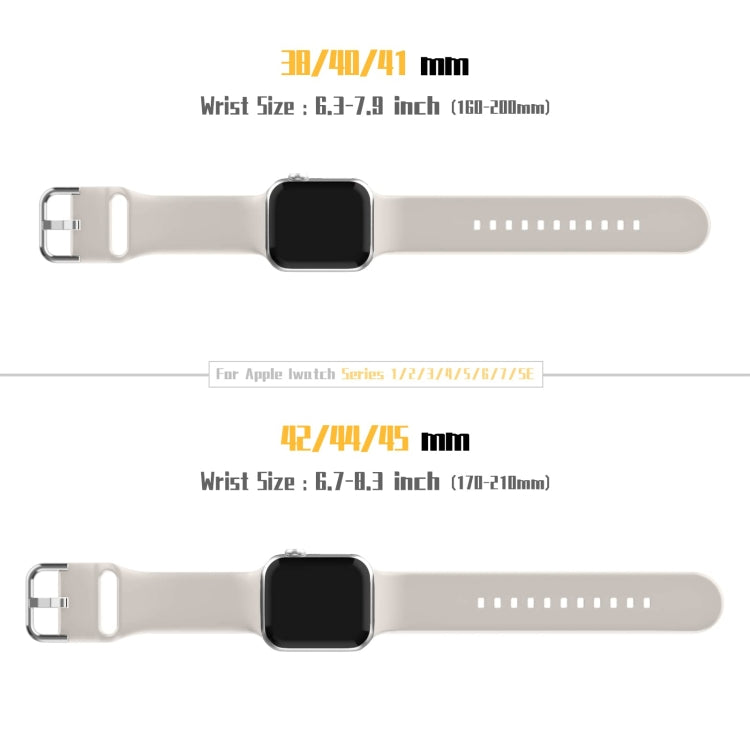 For Apple Watch SE 2022 40mm Pin Buckle Silicone Watch Band(Starlight)