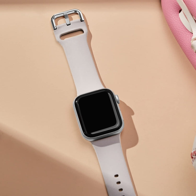For Apple Watch SE 2022 40mm Pin Buckle Silicone Watch Band(Starlight)