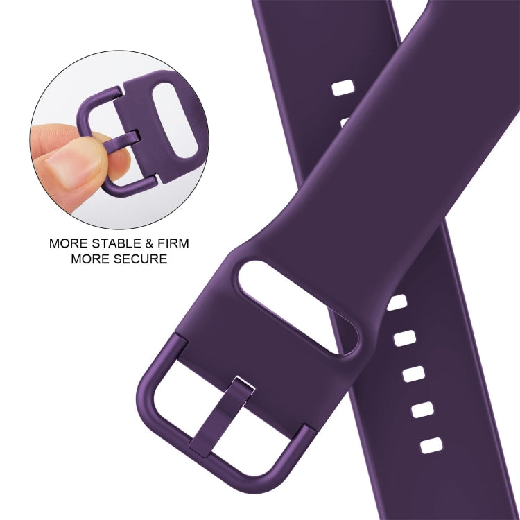 For Apple Watch 6 44mm Pin Buckle Silicone Watch Band(Dark Purple)