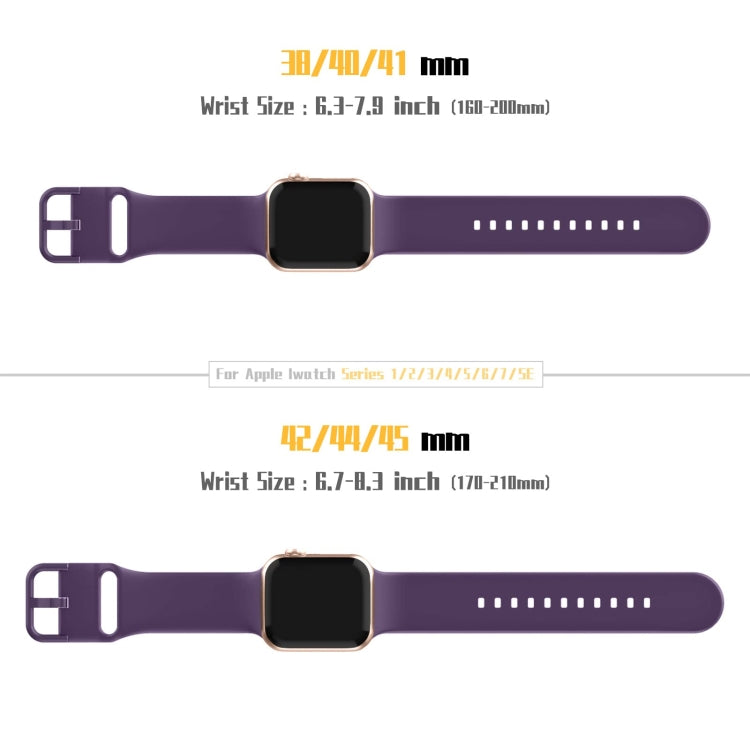 For Apple Watch 2 38mm Pin Buckle Silicone Watch Band(Dark Purple)