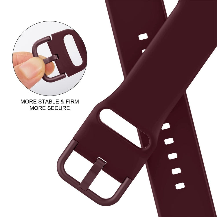 For Apple Watch Series 9 41mm Pin Buckle Silicone Watch Band(Wine Red)