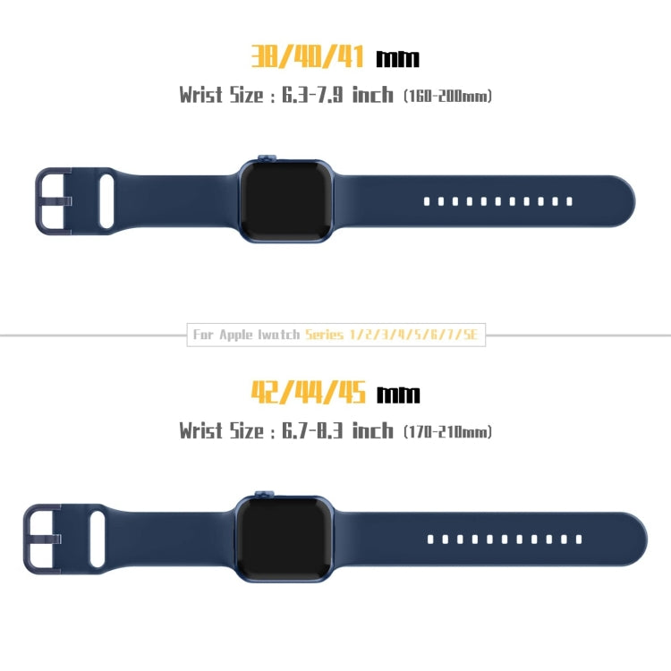For Apple Watch Series 9 41mm Pin Buckle Silicone Watch Band(Abyss Blue)