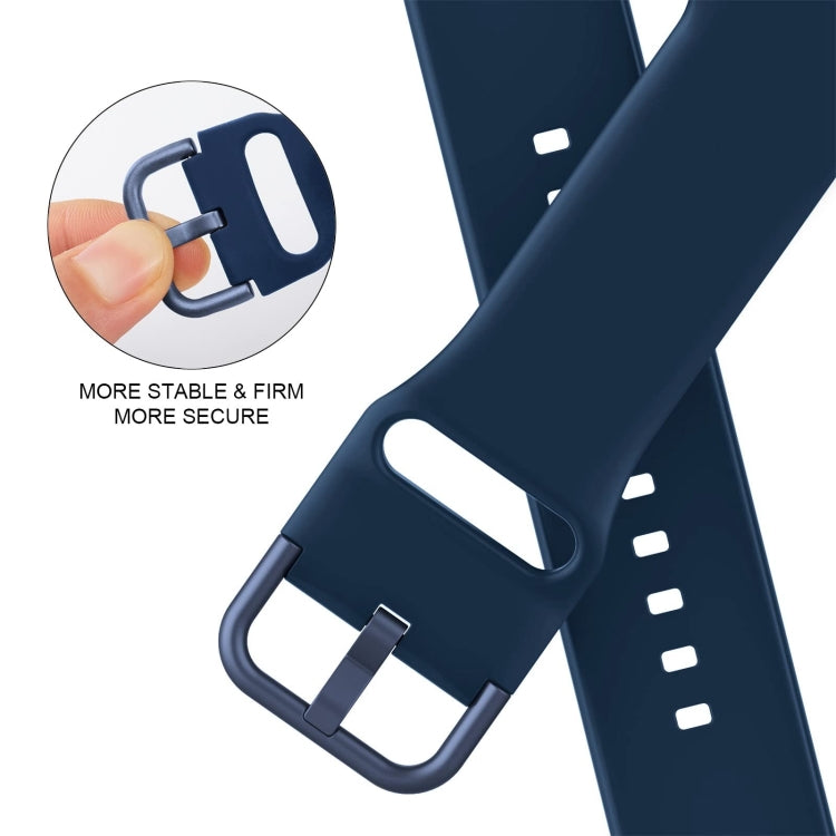 For Apple Watch Series 9 41mm Pin Buckle Silicone Watch Band(Abyss Blue)