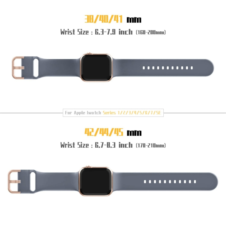 For Apple Watch Series 9 41mm Pin Buckle Silicone Watch Band(Blue Grey)