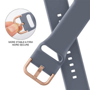 For Apple Watch Series 9 41mm Pin Buckle Silicone Watch Band(Blue Grey)