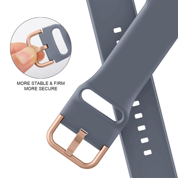 For Apple Watch Series 9 41mm Pin Buckle Silicone Watch Band(Blue Grey)