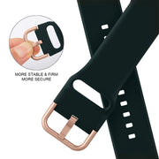 For Apple Watch Series 9 41mm Pin Buckle Silicone Watch Band(Dark Green)