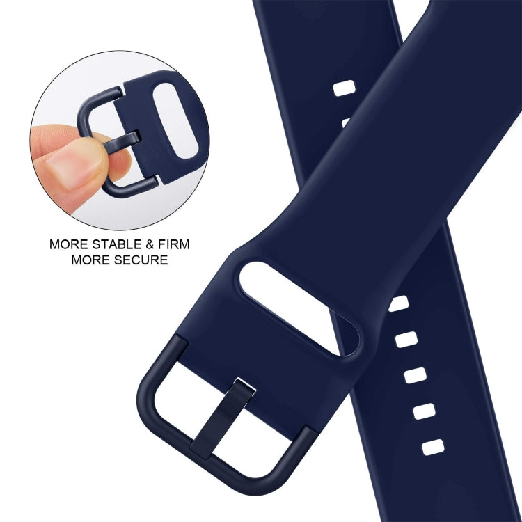 For Apple Watch Series 9 41mm Pin Buckle Silicone Watch Band(Midnight Blue)