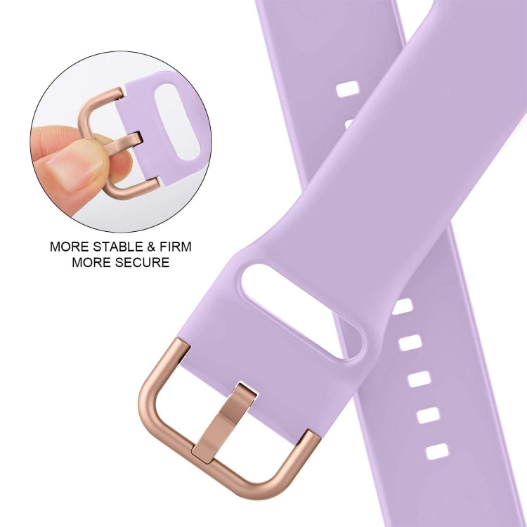 For Apple Watch Series 9 41mm Pin Buckle Silicone Watch Band(Lavender)