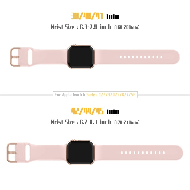 For Apple Watch Series 9 45mm Pin Buckle Silicone Watch Band(Pink Sand)