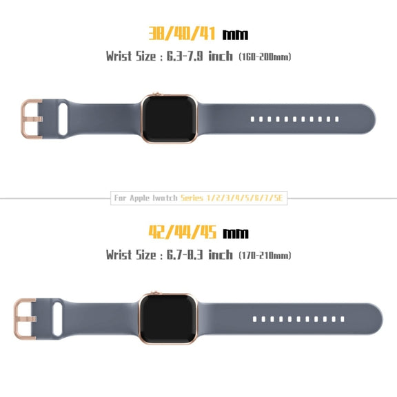 For Apple Watch Series 9 45mm Pin Buckle Silicone Watch Band(Blue Grey)