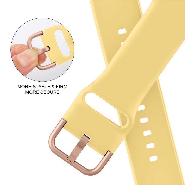 For Apple Watch Series 9 45mm Pin Buckle Silicone Watch Band(Yellow)
