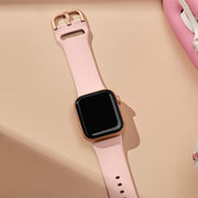 For Apple Watch SE 2023 44mm Pin Buckle Silicone Watch Band(Pink)
