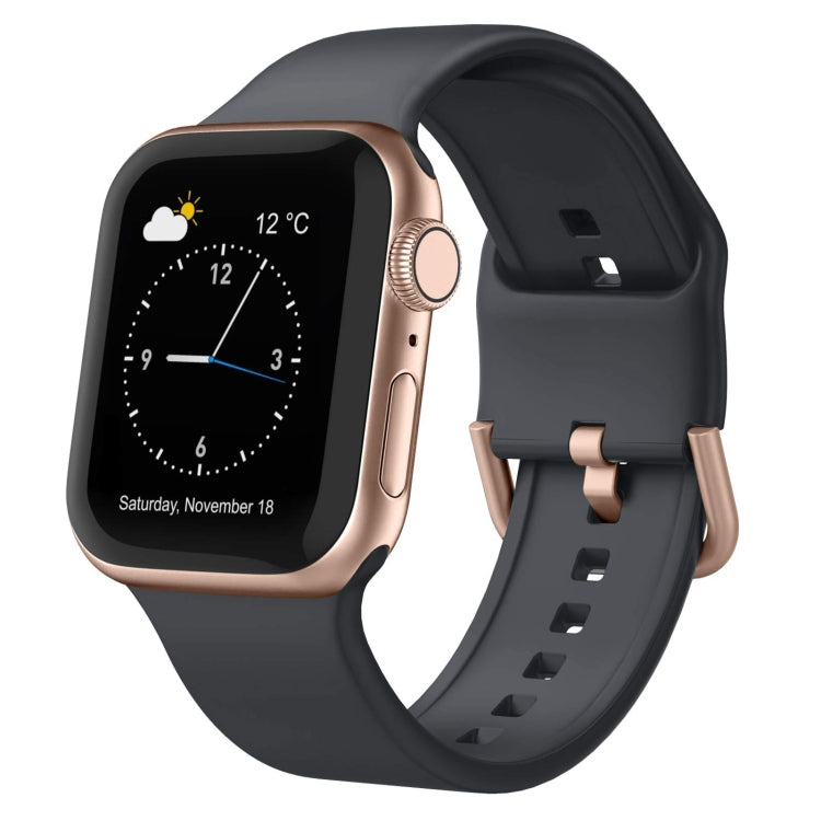 For Apple Watch SE 2023 44mm Pin Buckle Silicone Watch Band(Dark Grey)