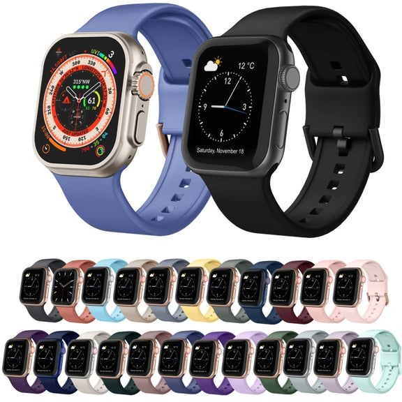 For Apple Watch SE 2023 44mm Pin Buckle Silicone Watch Band(Yellow)