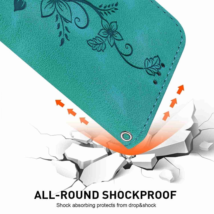 For OPPO A98 5G / F23 5G India Lily Embossed Leather Phone Case(Green)