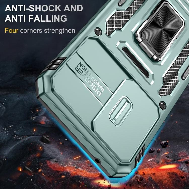 For Samsung Galaxy A54 Armor PC + TPU Camera Shield Phone Case(Alpine Green)