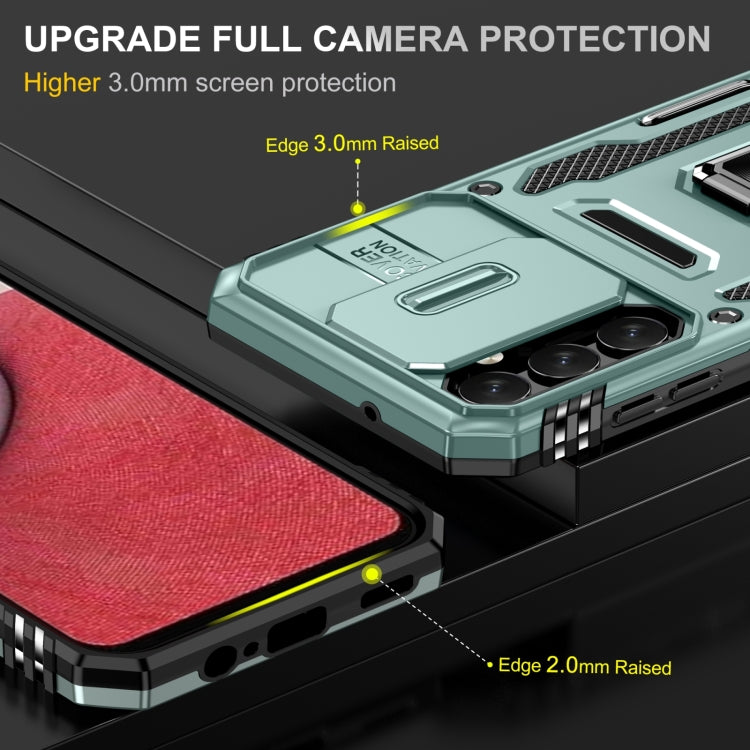 For Samsung Galaxy A54 Armor PC + TPU Camera Shield Phone Case(Alpine Green)