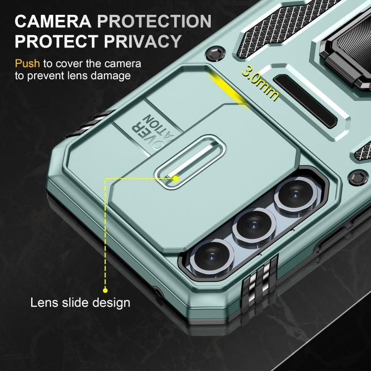 For Samsung Galaxy A54 Armor PC + TPU Camera Shield Phone Case(Alpine Green)