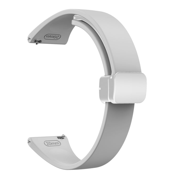 For Samsung Galaxy Watch 6 / 6 Classic Magnetic Silver Buckle Slim Silicone Watch Band(Light Grey)