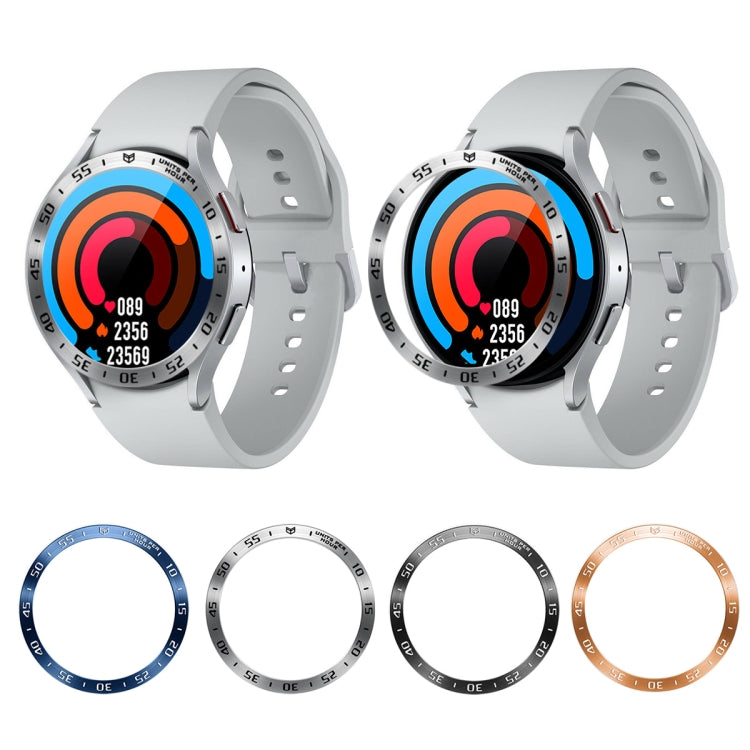 For Samsung Galaxy Watch6 Classic 47mm A Style Smart Watch Steel Ring Protective Frame(Rose Gold)
