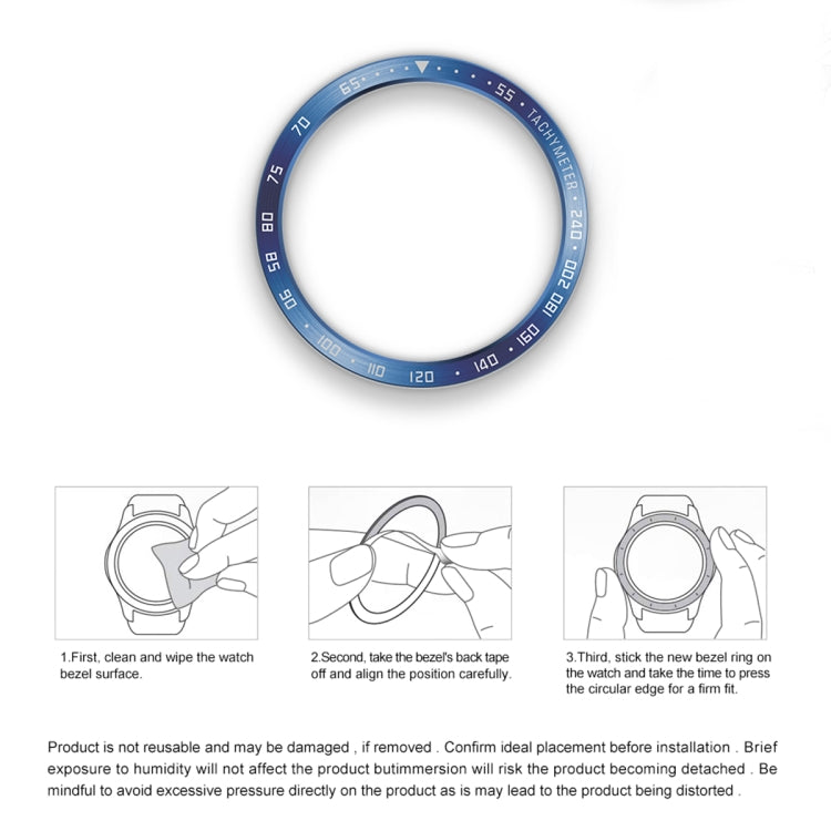 For Samsung Galaxy Watch6 Classic 47mm E Style Smart Watch Steel Ring Protective Frame(Blue)