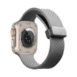 For Apple Watch 6 40mm Carbon Fiber Pattern Magnetic Buckle Silicone Watch Band(Grey) - Watch Bands by PMC TechLife | Online Shopping South Africa | PMC TechLife