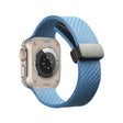 For Apple Watch 2 38mm Carbon Fiber Pattern Magnetic Buckle Silicone Watch Band(Blue) - Watch Bands by PMC TechLife | Online Shopping South Africa | PMC TechLife
