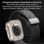 For Apple Watch 2 38mm Carbon Fiber Pattern Magnetic Buckle Silicone Watch Band(Grey)