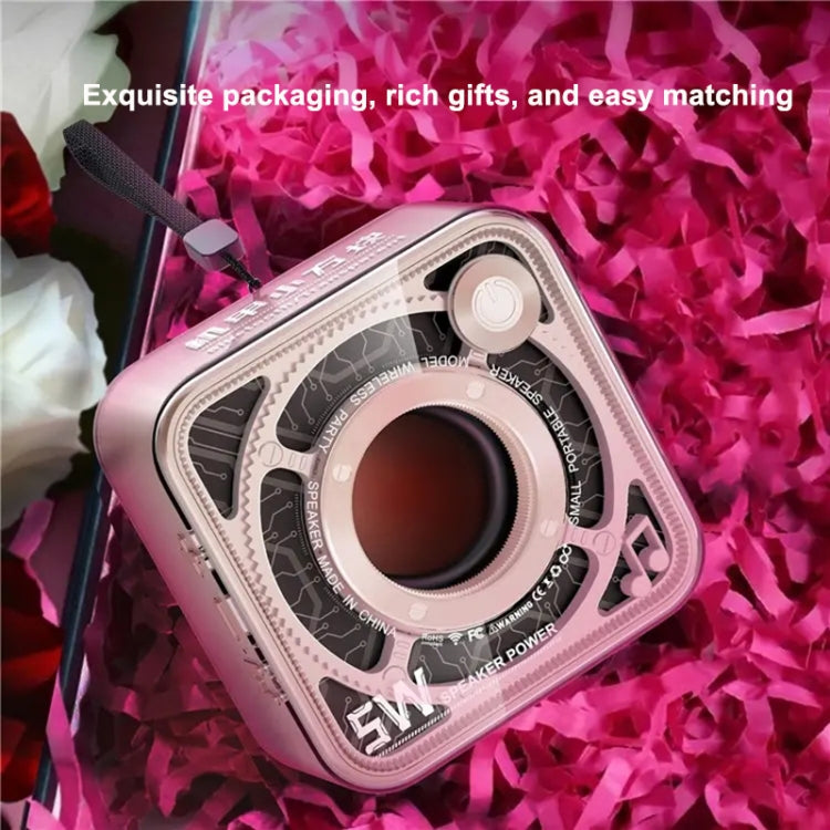 T&G DW12 Portable Mini Wireless Bluetooth Speaker Transparent Subwoofer Support TF Card(White)