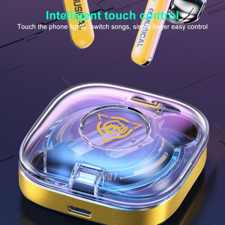 WK V07 Vanguard Series Starshards Wireless Bluetooth Earphone(Yellow)