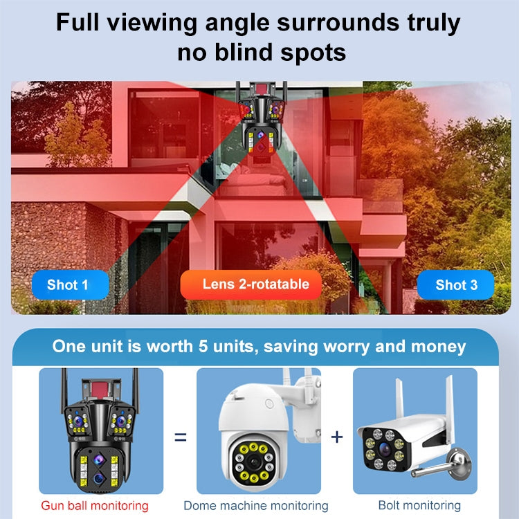 DF-3HBJ 8MP HD IP66 Water-resistant Outdoor WiFi IP Camera Support  Dual Light Source / Outside Lamp, Plug:EU Plug