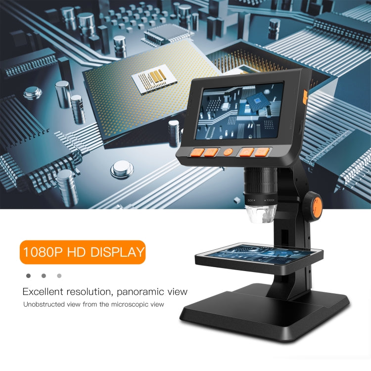 P110 50X-1000X Desktop Electronic Digital Microscope with 4.3 inch Screen