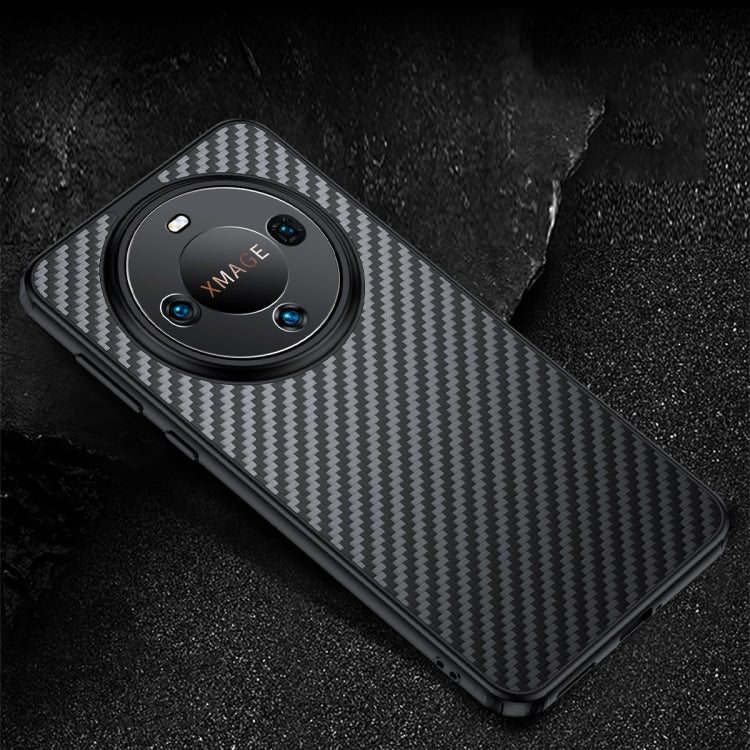 For Huawei Mate 60 wlons Magsafe Carbon Fiber Kevlar TPU Phone Case(Black)